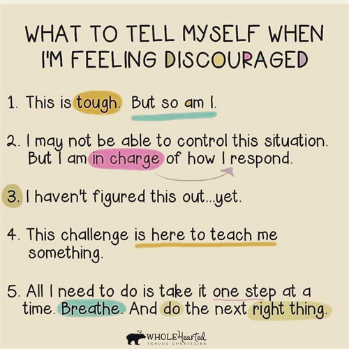 What to do when I'm feeling discouraged-ideas of how to reframe negative thoughts 